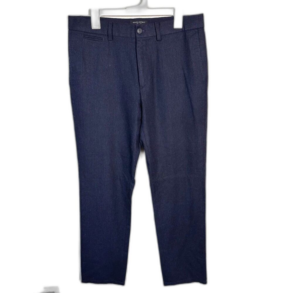 Banana Republic Aiden Wool Blend Herringbone Pants Nova Fides Italy Mens 33x34